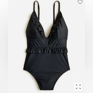 New J. Crew Ruffle Plunge Swimsuit One-Piece